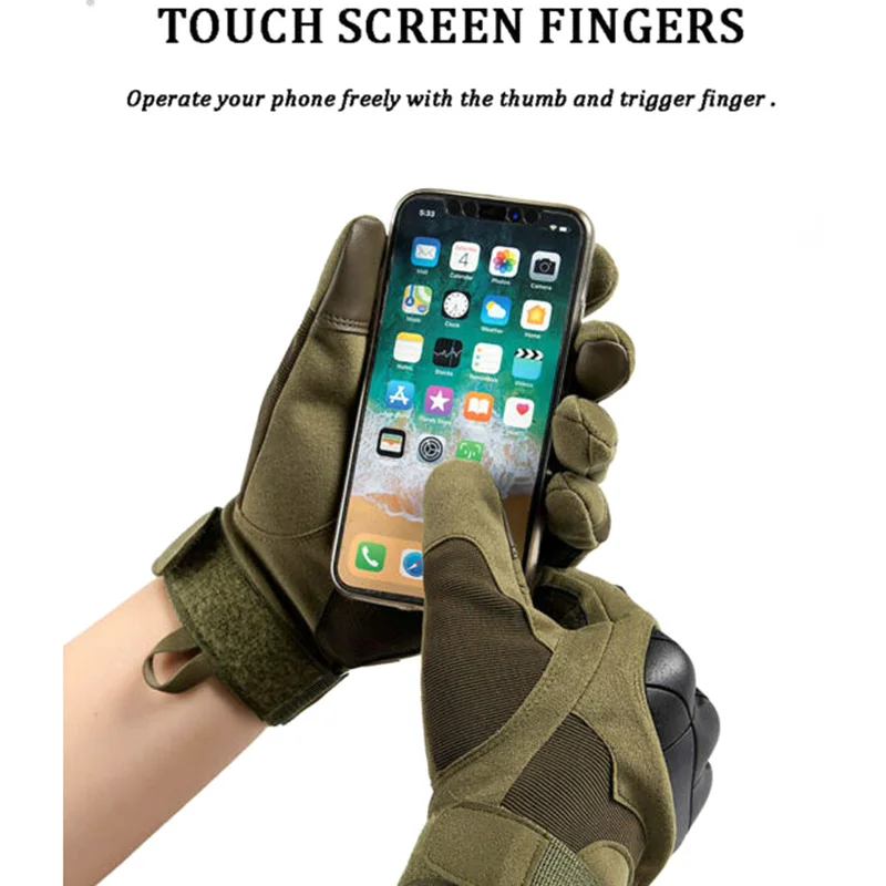 Gina High Quality Touch Screen Hiking Tactical Hard Motorcycle Knuckle Full Finger Protection Gloves