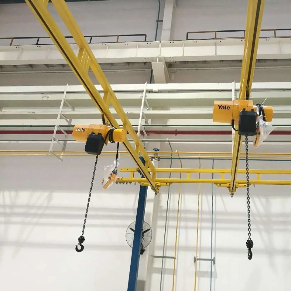 Manufacturer Free Standing 500kg Light Weight Aluminium Alloy Track Suspension Rail Crane