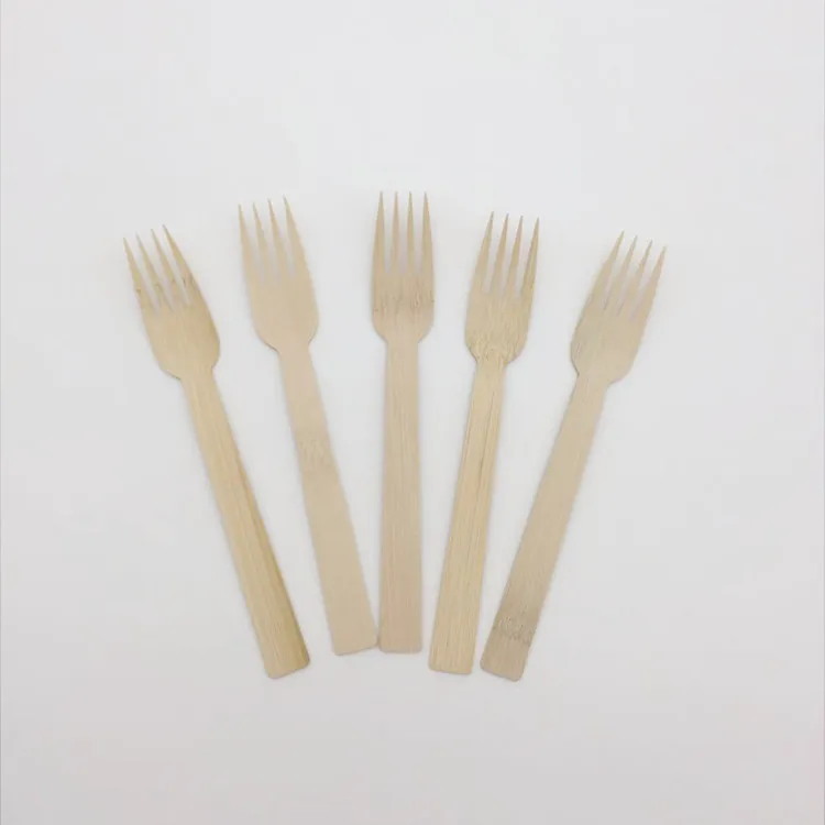 Customized natural bamboo disposable biodegradable cutlery spoon fork for airline food service