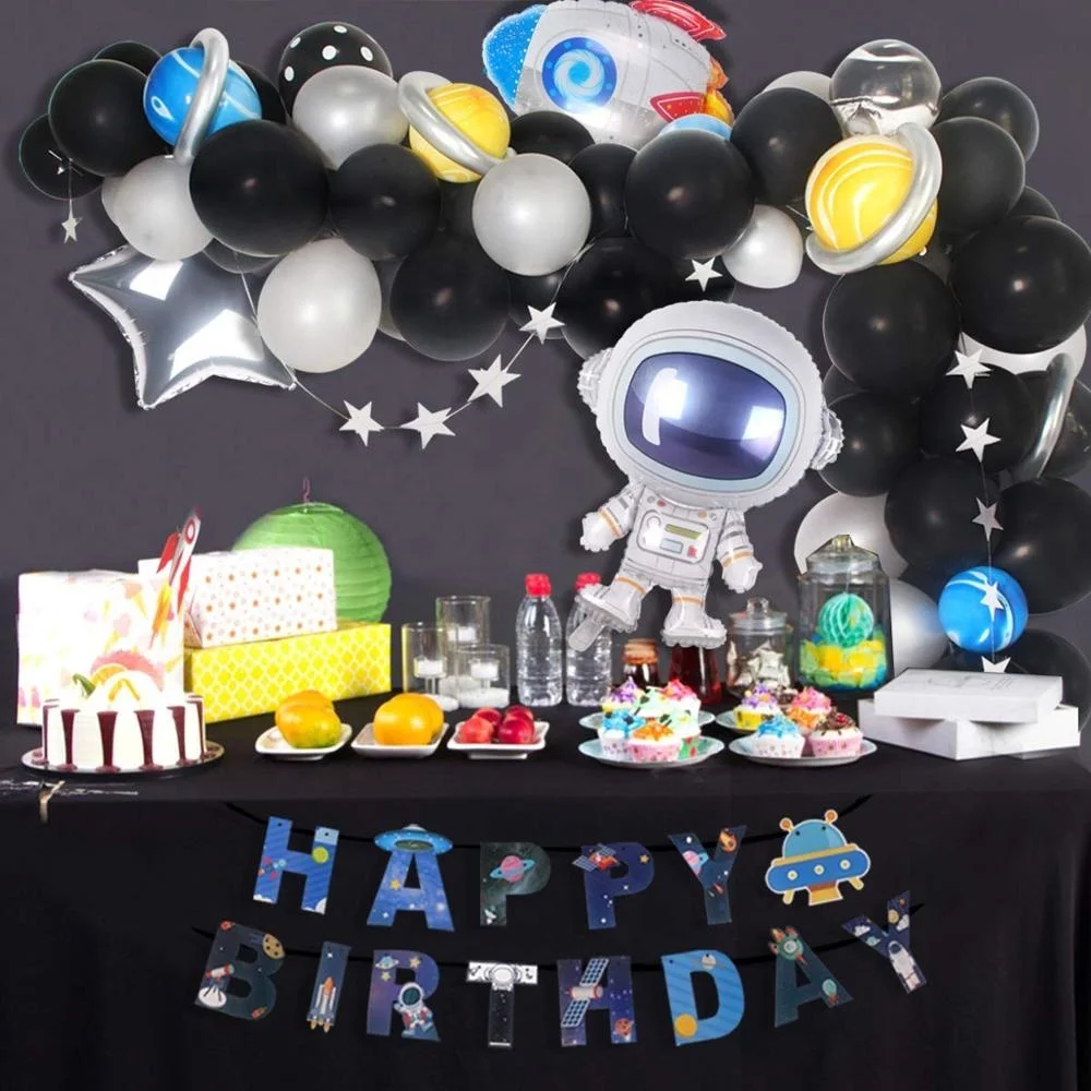 Umiss 89 шт. украшения для вечеринки в космосе баннер на солнечной батарее на день рождения воздушные шары в виде ракеты астронавта комплекты для дня рождения OEM