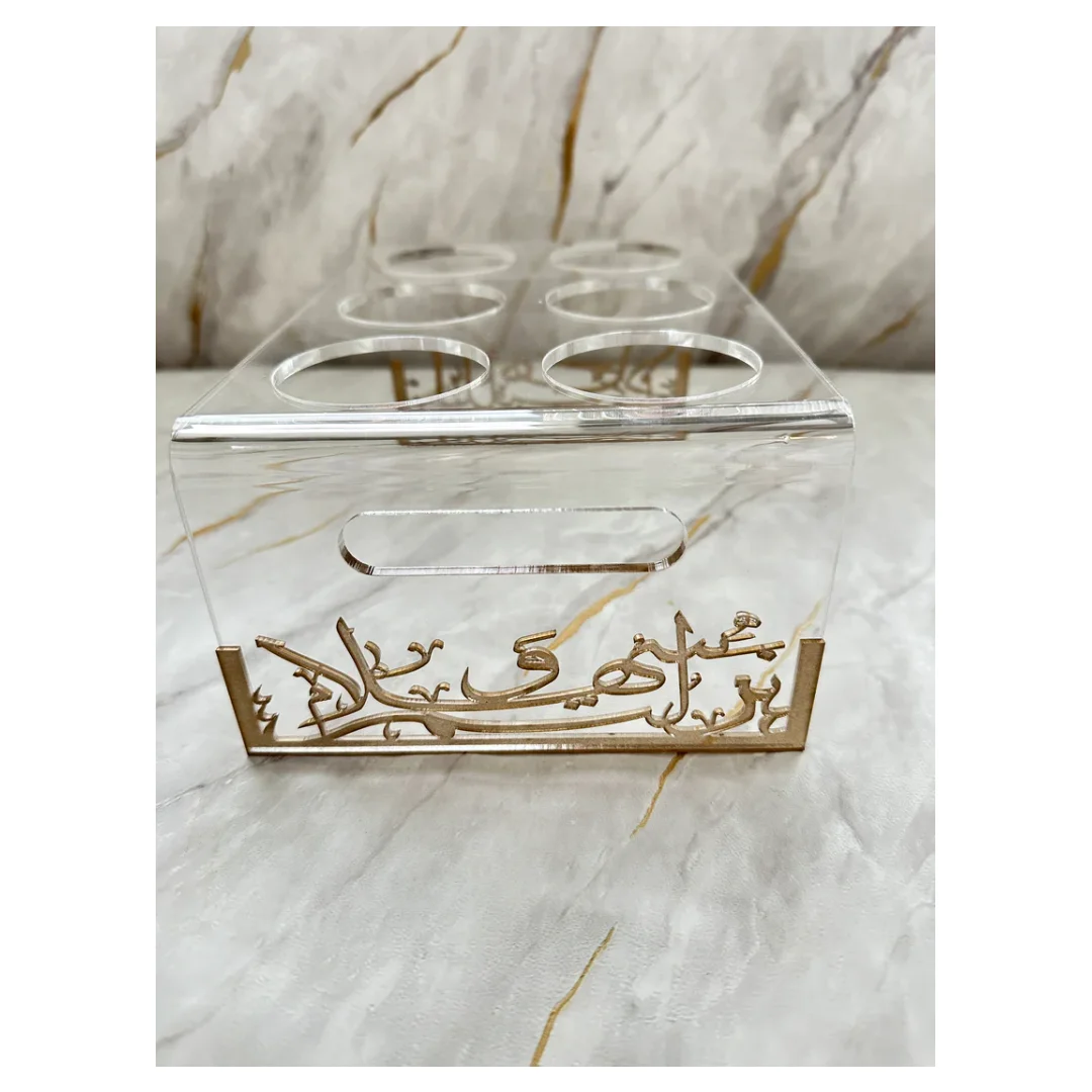 Arabic Customized Acrylic coffee cup trays /chocolate holder clear acrylic coffee cup holder