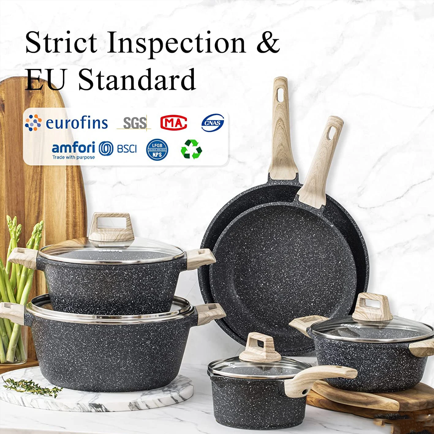 Aluminum 8 Piece Set Pots And Pans Cookware Sets Cooking Nonstick Kitchen Ware Cookware Sets