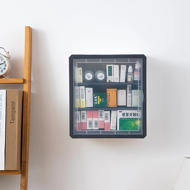 Wall Mounted Storage Box Medicine Storage Container Pill Organizer Multi-fuctional Storage Box For Household