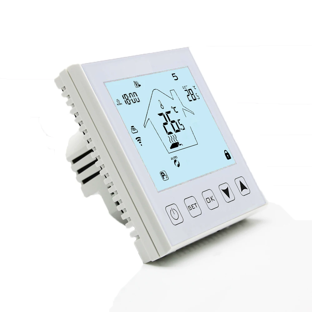 HY603 Hotel Thermostat Square Underfloor Heating System Programmable Timer Child Lock Ce Thermostat for Smart Home