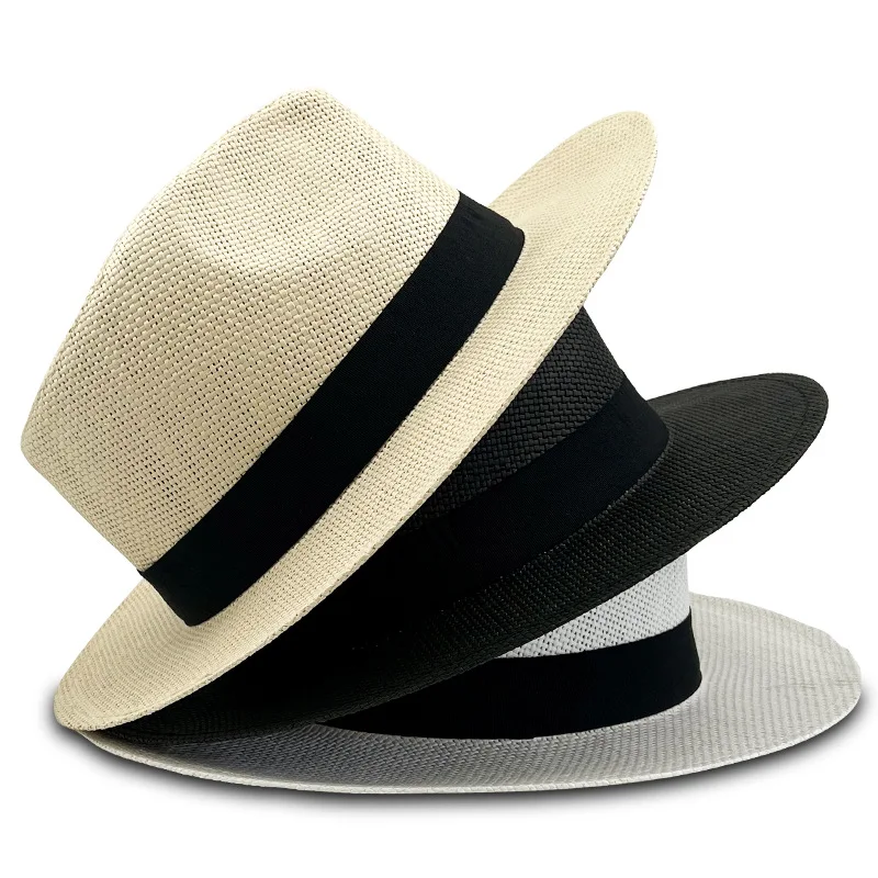 Wholesale Fashion Women Beach panama Hat Roll Up Wide Brim Hat paper rope Straw Hat