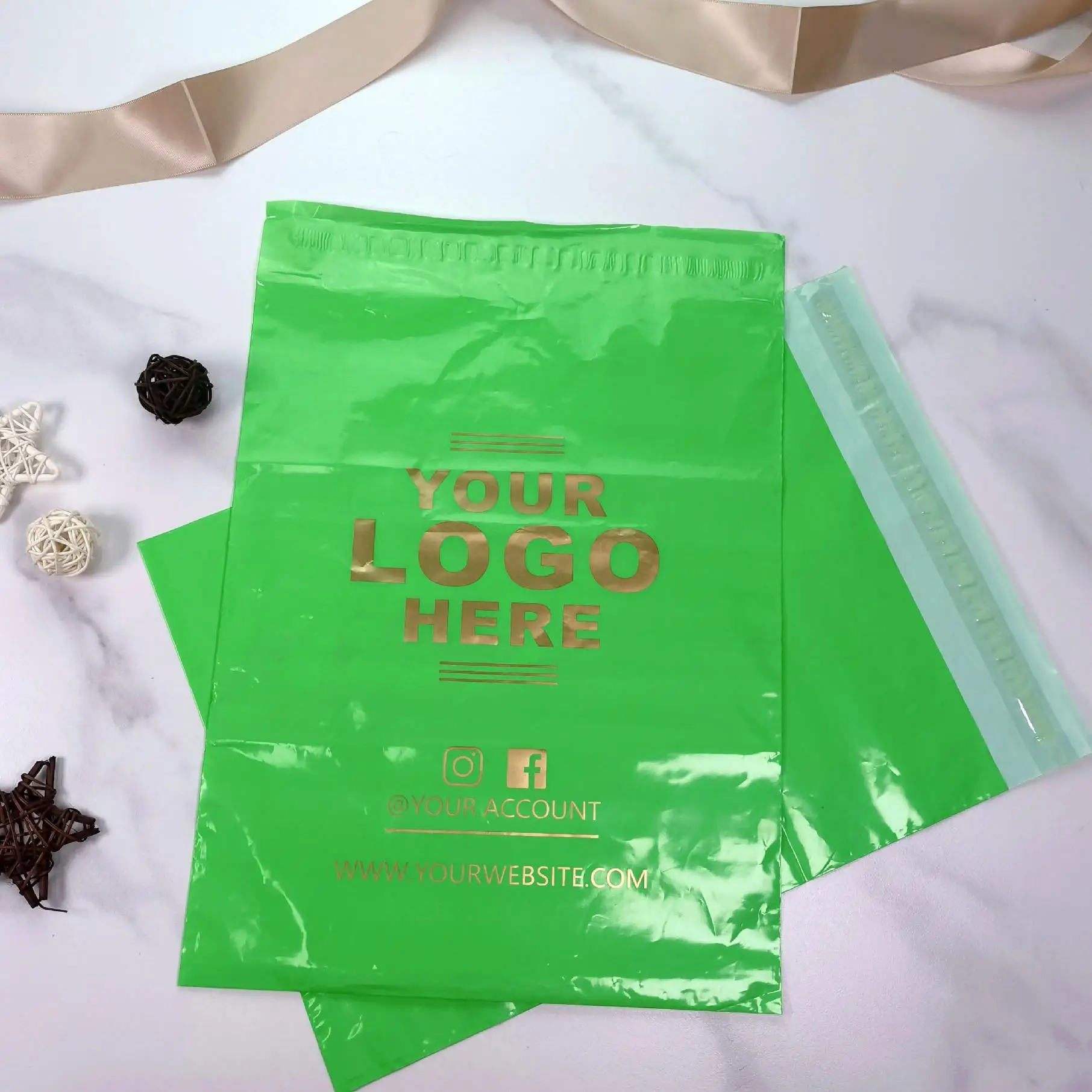 Printed Your Own Label Compotable Biodegradable Thank You Card Shipping Poly Mailers 10x13 Polymailer Bag Custom Logo