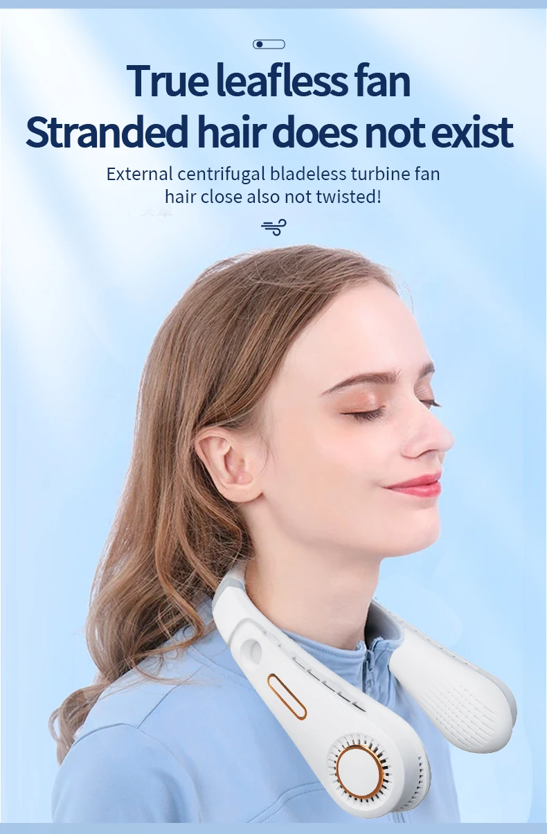 Silent Bladeless Portable USB Neck Hanging Neck Fan