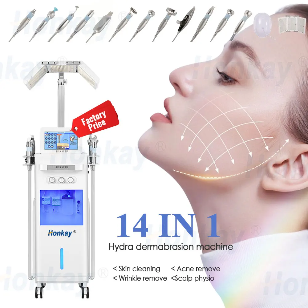 Popular 14 In 1 Aqua Water Peeling Skin Whitening Facial Machine Hydro Therapy Machine Oxygen Jet Peel Machine