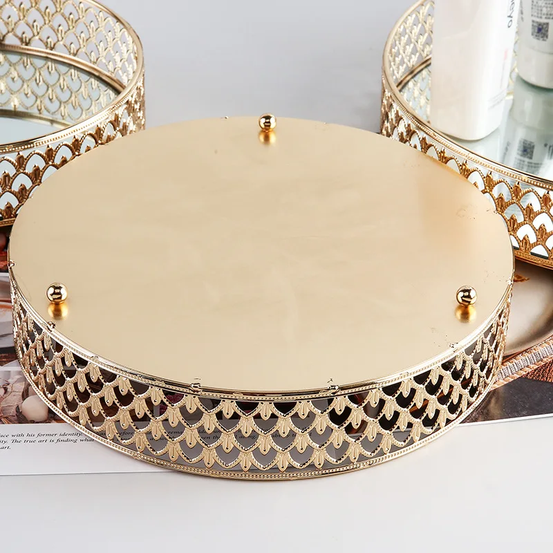 Metal electroplating fruit plate cake dessert plate home desktop storage plate hotel wedding housewarming ornaments