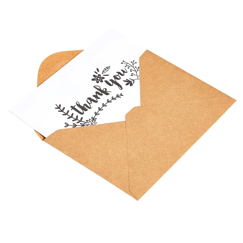 Поздравительные открытки с конвертом из белой и золотой фольги с тисненой надписью, 100 шт.