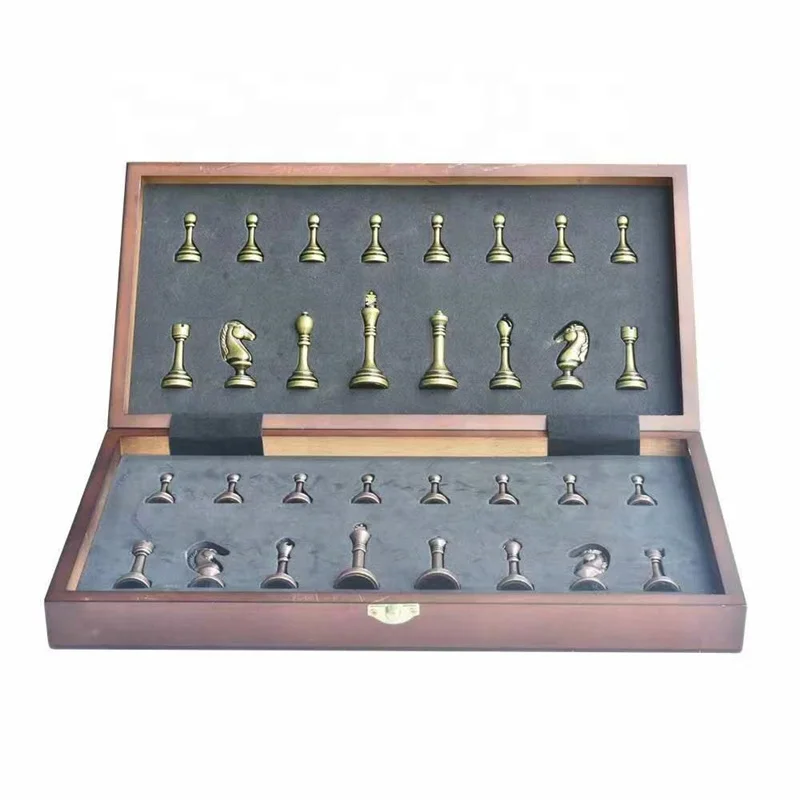 Metallic chess set gift international chess game set