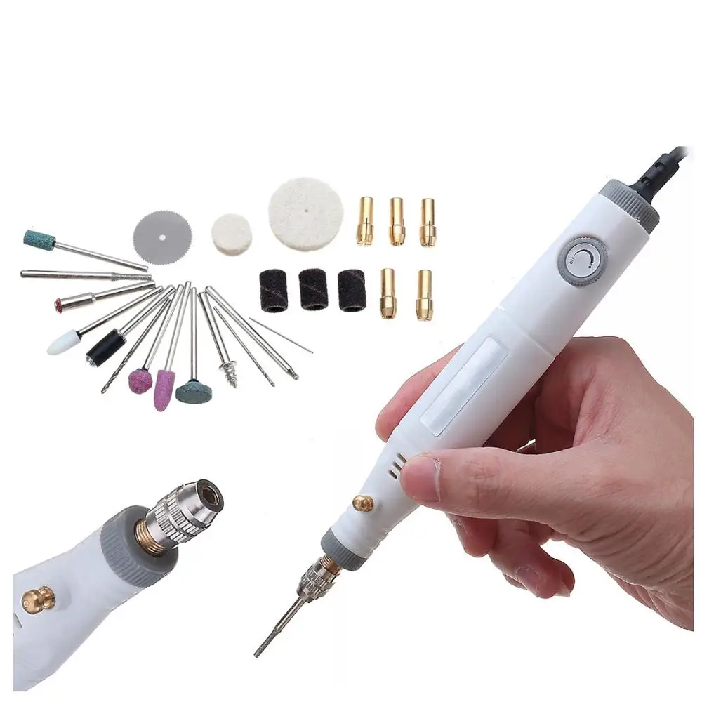 
18W Mini Electric Grinder Polisher Drill Variable Engraving Pen Tools Electric Drill Kit Variable Speed Grinder Pen 220V/110V  (62332596203)