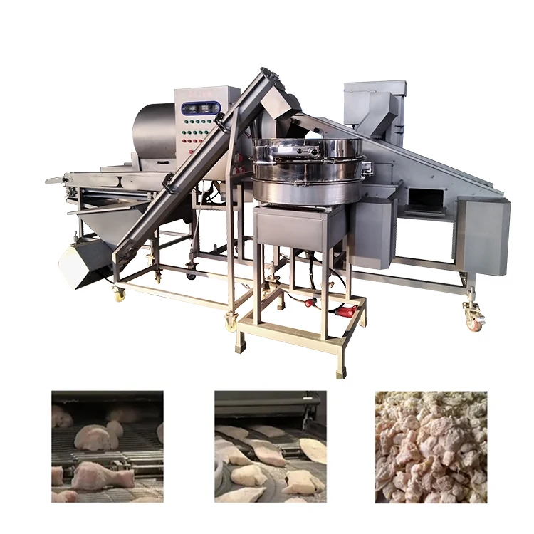 2025  Fish Cutlet Flouring Preduster Machine Chicken Fillet Coating Machine Drum Flour Coating Machine For Chicken