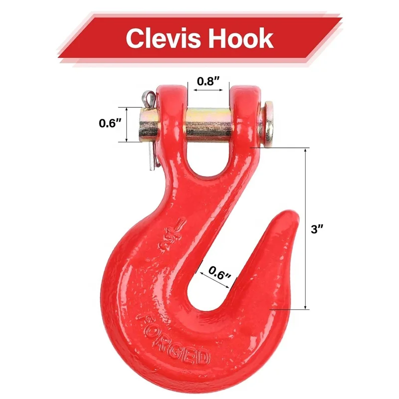 FULE Top-Rated Safety Black Self Locking For Chains Grab Hook Shortening With Lock Sling Self Lock Red Grab Clevis Hook