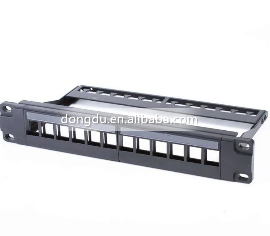 Пустая патч-панель UTP с задней панелью, 12 портов, 10 дюймов, 1U, доступна для разъемов Cat6 Keystone