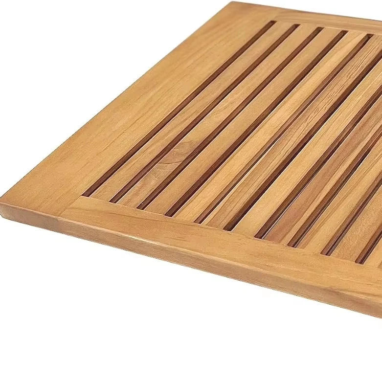 Teak Bathroom Floor Mat, Solid Teak Shower Mat for Bathroom Spa, Door Mat, Indoor Outdoor Floor Mat