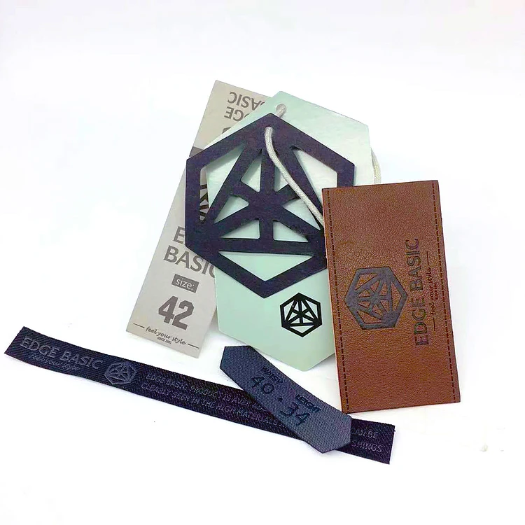 Professional Custom One-stop Design And Produce Clothing Label Metal Logo Hang Tag Woven Label Patch Apparel Garment Accessories