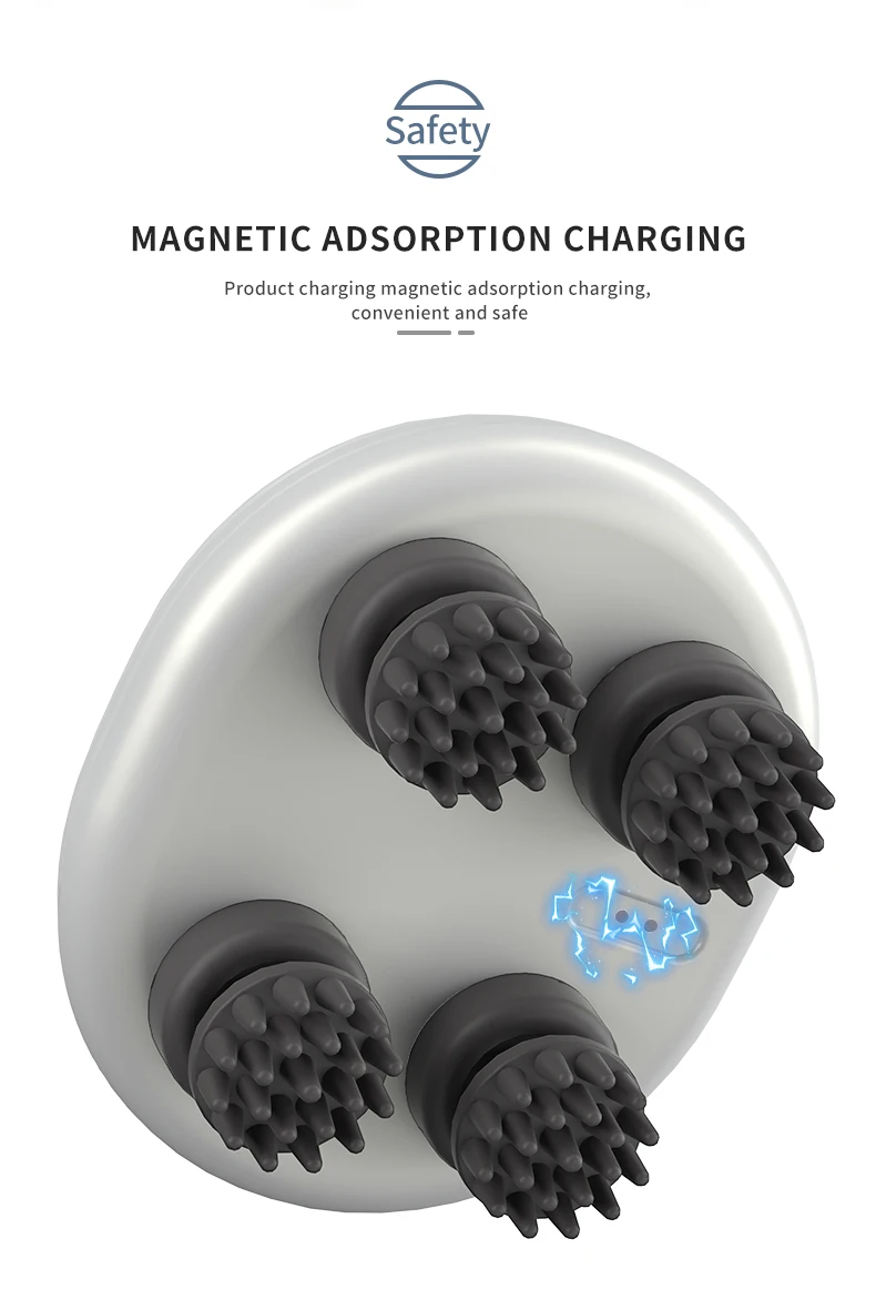 Smart head massage machine handheld vibration automatic head scalp massager high frequency deep tissue head massage brush