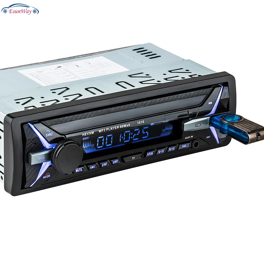 
12V Radio Auto Car Radio 1DIN Stereo Audio MP3 Player FM Radio Receiver Support Aux Input SD USB MMC Removeable frame 