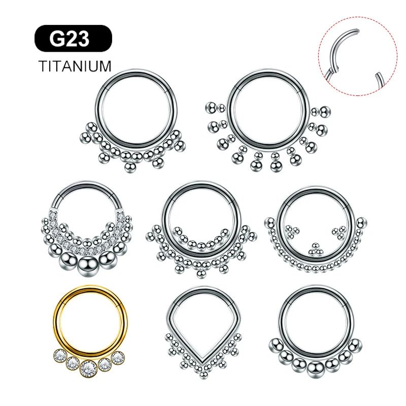 Factory Supply G23 Titanium Prevent Allergy ASTM F136 Cartilage Ring Nose Ring Set