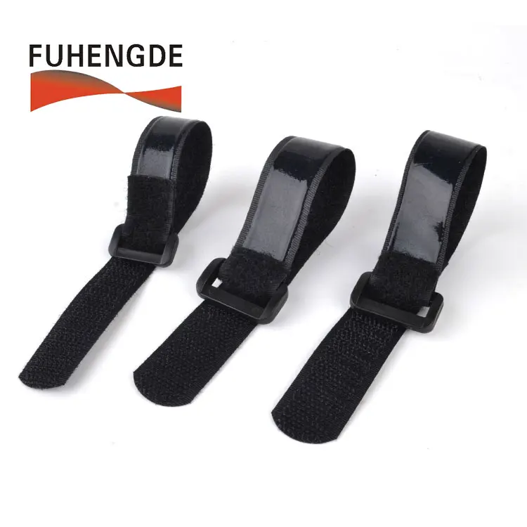 High Quality Battery Strap With Silicone Glue Hook And Loop Anti Slip Buckle Strap With Custom Logo Printed