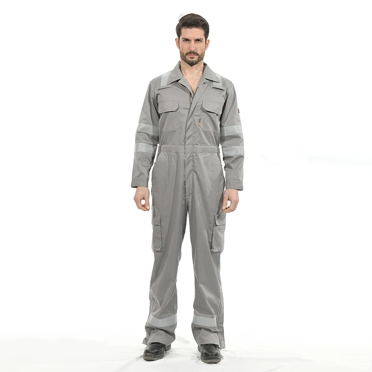 FR KNIT China supply grey advanced flame retardant safety fireproof ultima fire retardant coverall wholesale for men/women