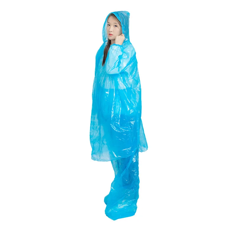 Portable Raincoat Ball Women Men Outdoor Rainwear Waterproof Disposable Camping Hooded Ponchos Plastic Rain Cover
