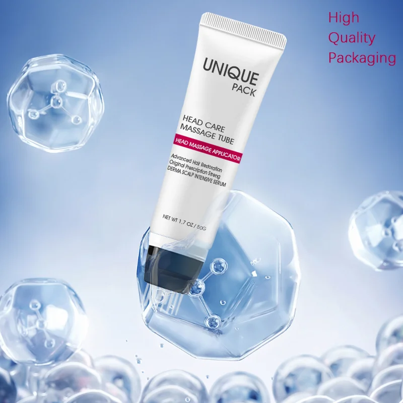 50 ml scalp skin care cream plastic squeeze cosmetic packaging tube brush applicator with head massage applicator