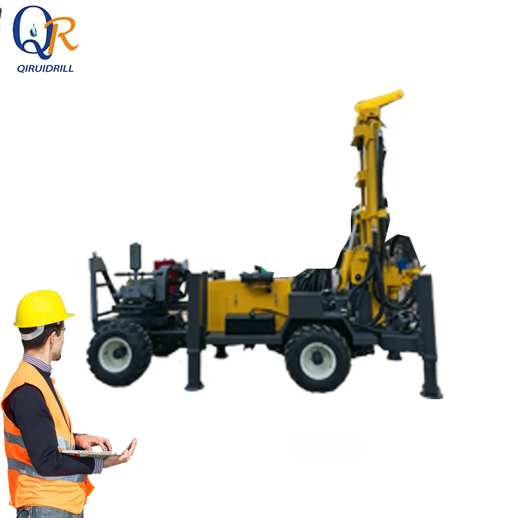 260m Wheeled RCF180W Multifunctional Portable Water Well Drilling Rig Machine