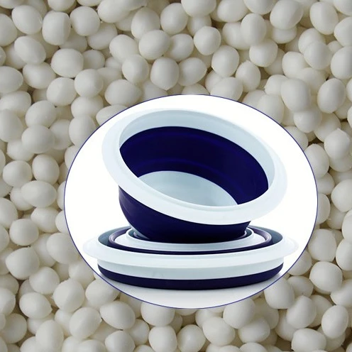 Складная миска для питомцев, миска для кормления едой и воды с Tpe Tpr сырье, гранулы из эластомеров Tpr polyoelfin