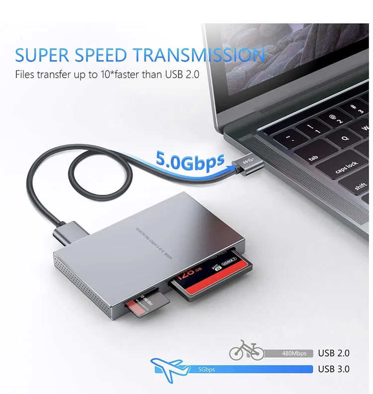Считыватель карт из алюминиевого сплава USB 3 0 все в одном кардридер