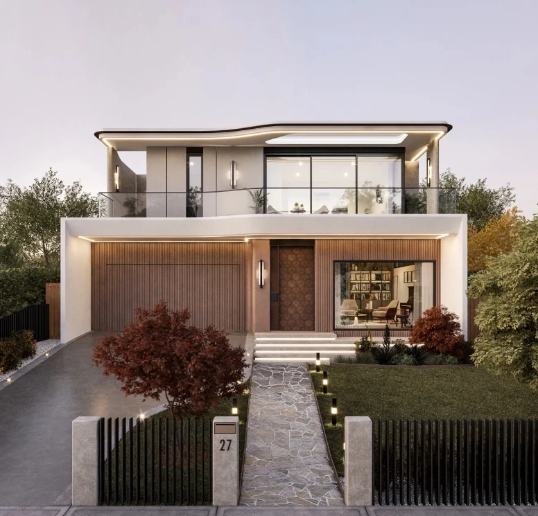 Fully Decorated interior and exterior beautiful Prefab houses 2 floor