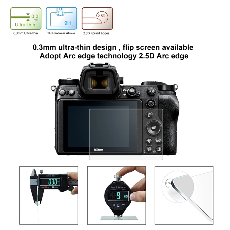 Оптовая цена PULUZ 2.5D 9H Закаленное стекло пленка для камеры Nikon Z6 / Z7 защита экрана ЖК-экрана