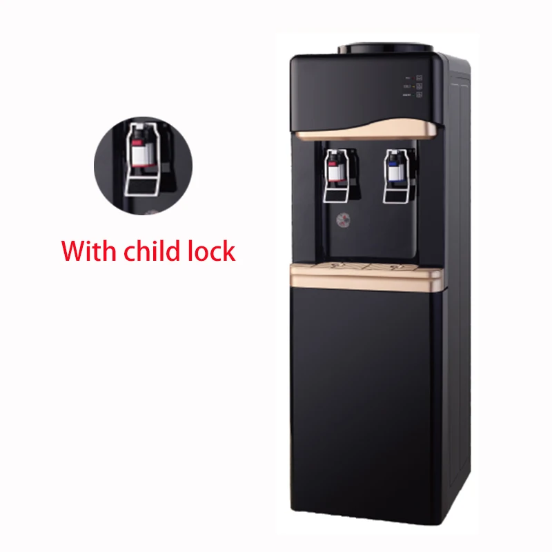 freestanding  black color electronic cooling hot cold  fountain drink water dispenser machine bottled top 5 gallons for home use