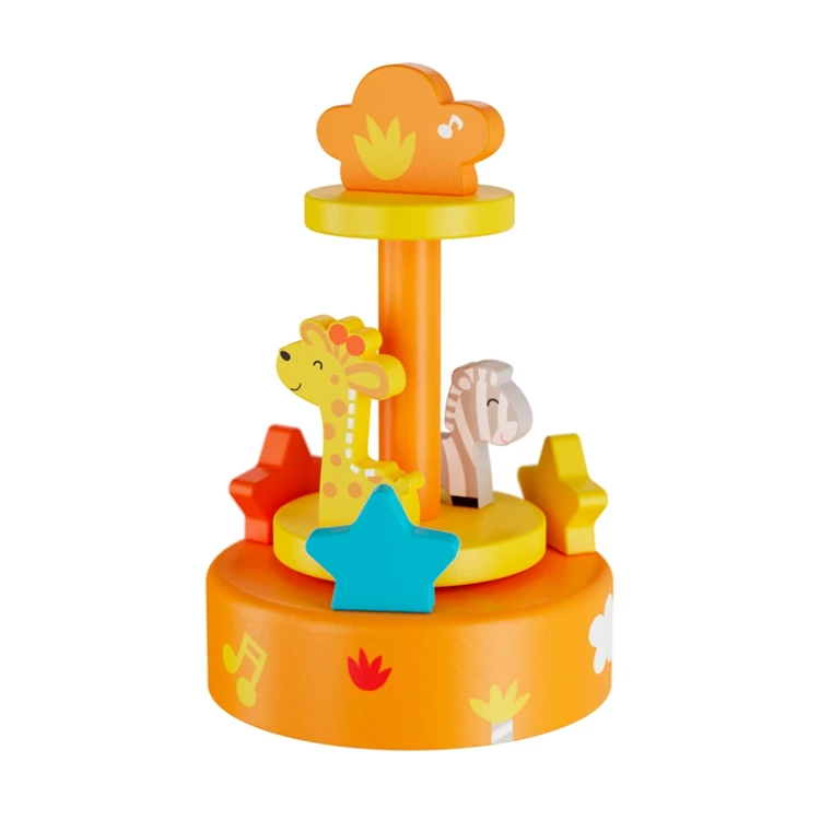 La doyee wooden kids dancing doll music box toy