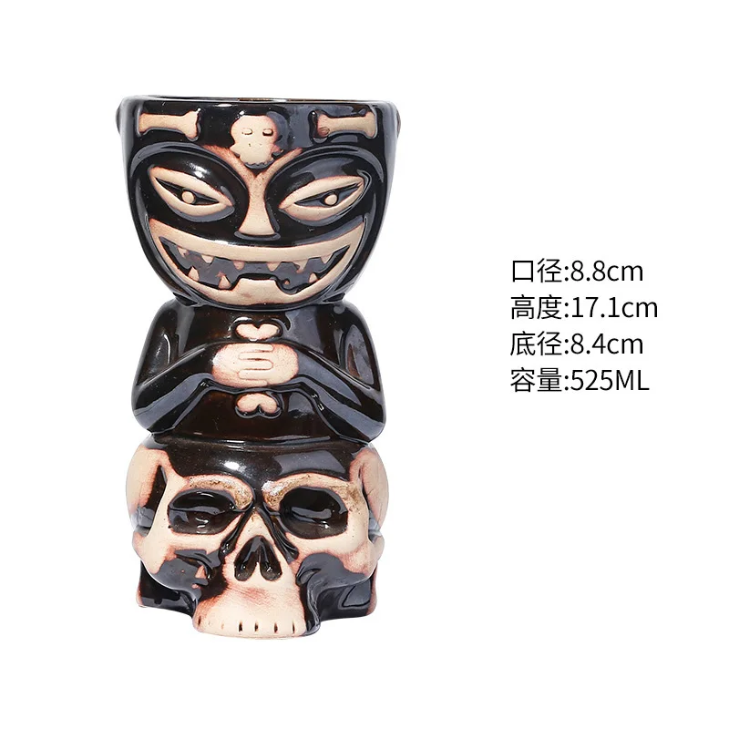 Glass Colored Tiki Mugs Mason Jar 450ml Tiki Cocktail Wine Storage Bottles & Jars Drinking Glass Packaging Modern Customized >10
