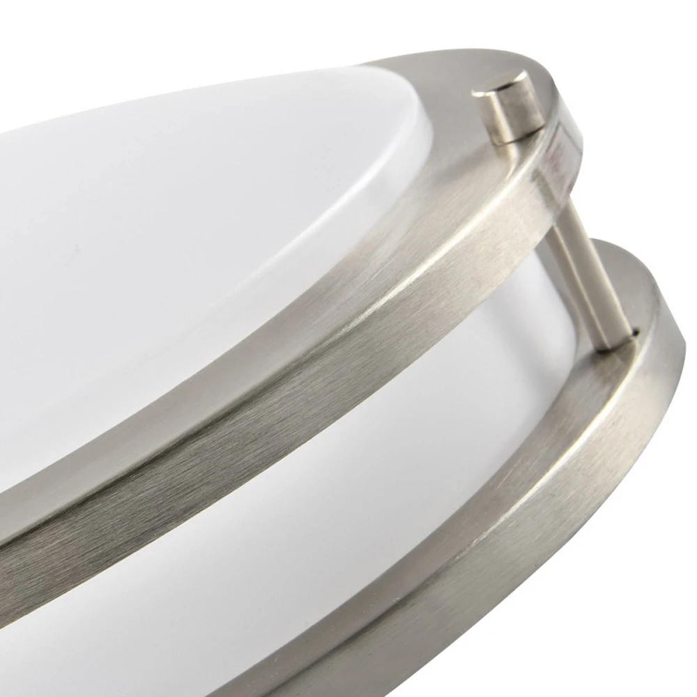 Dual Ring Ceiling Light Brushed Nickel Led Ceiling Light for Kitchen Bedroom Hallway Porch Led Lights Large Flush Mount