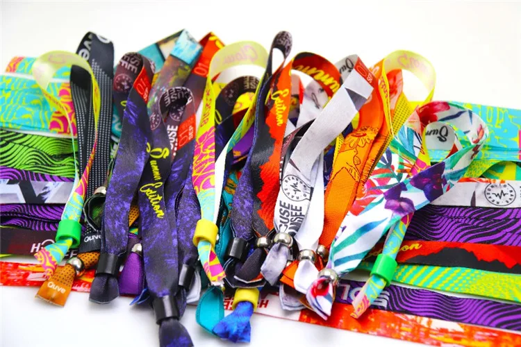 event entrance ticket security snap closure weave wristbands/weave fabric wristband/Hand band/Bracelet