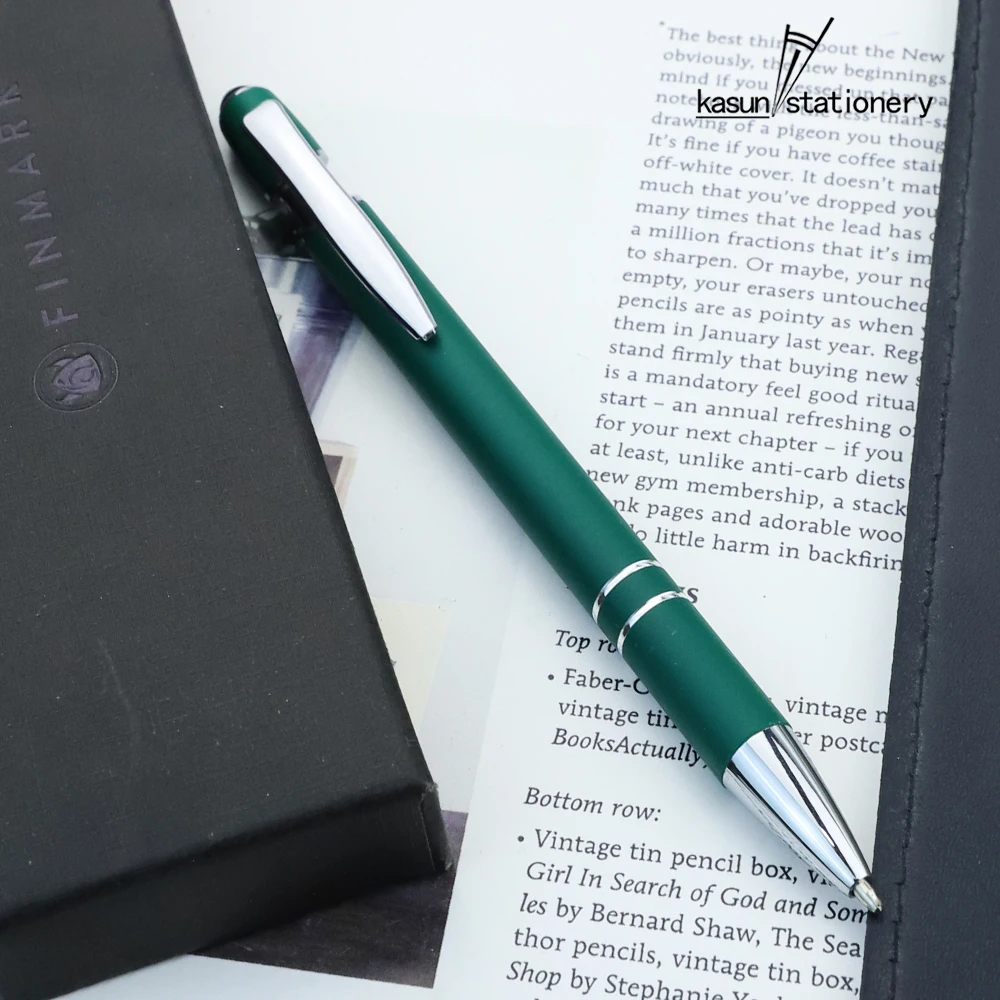 Click Rubber Ballpoint Pen Business Metal Stylus Pen Comfortable grip  Gift pen custom color logo