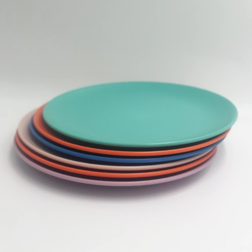 rpet plastic reusable plates durable colourful dinner wholesale promotion