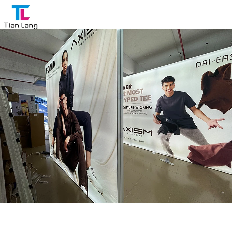 Durable Advertising Equipment 20x8ft Aluminum Frame SEG Fabric LED Display Stand Wall Backlit Trade Show Booth Modular Lightbox