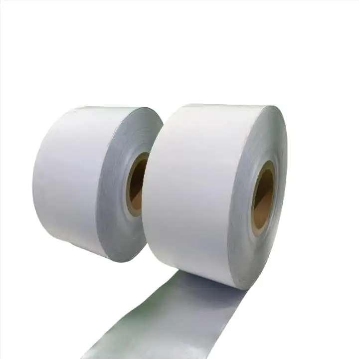 unprinted PAPER/PE/AL plain white or brown aluminium foil lined kraft paper bags packaging roll for kebab bag