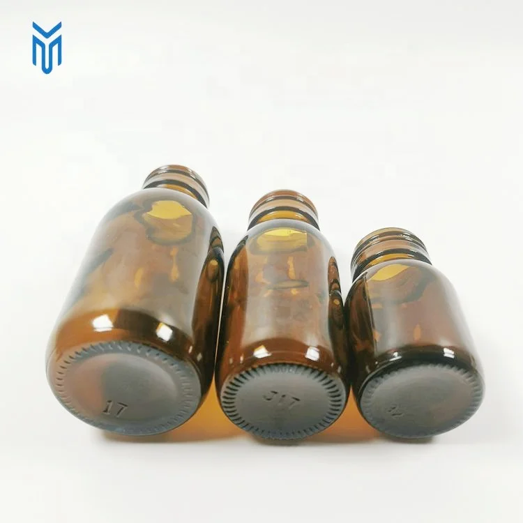 In stock wholesale 30ml 60ml 100ml amber cough syrup glass bottles maple syrup bottles