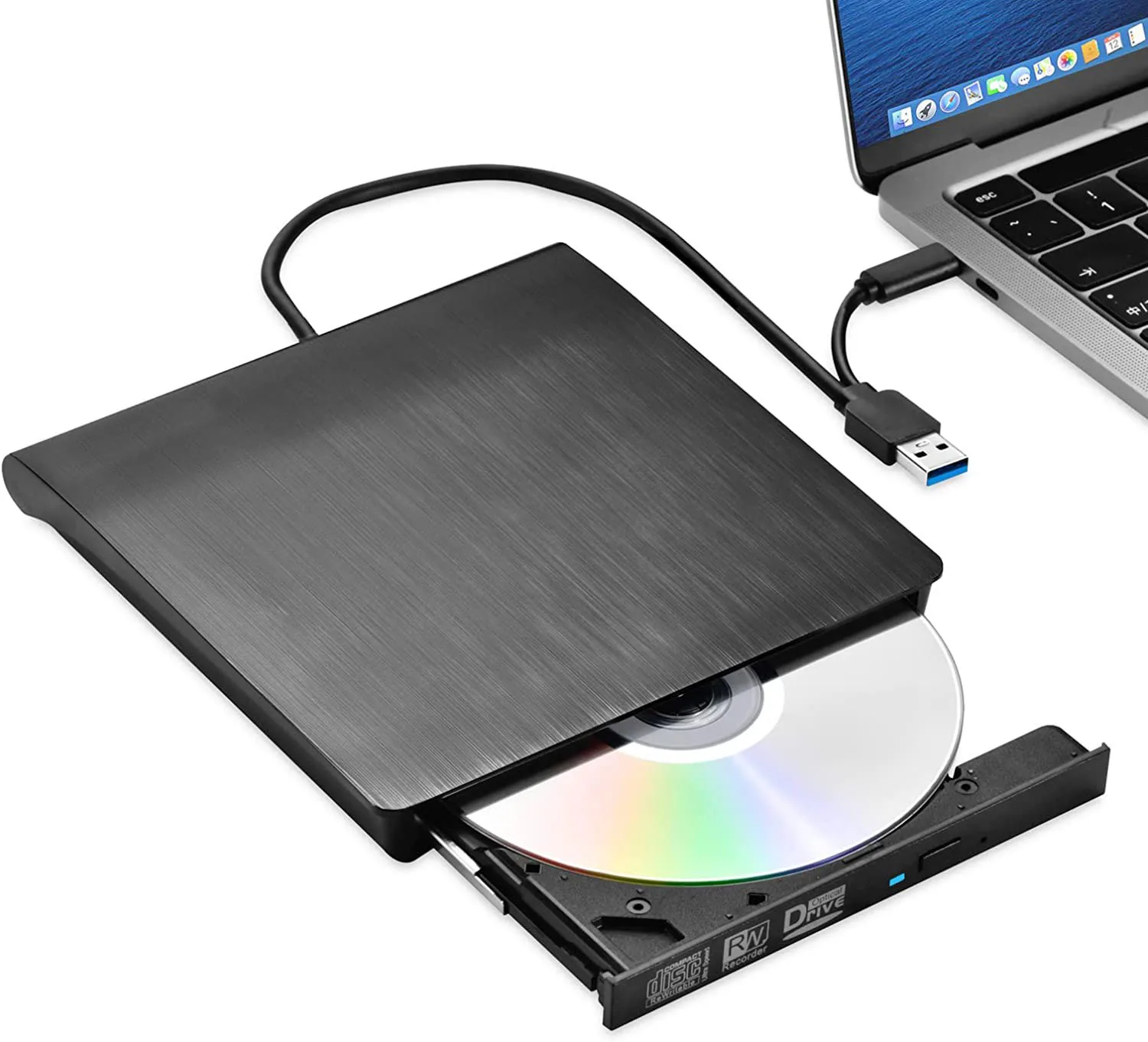 Внешний CD/DVD диска USB 3 0 & USB-C премиум портативный ROM +/- RW оптический привод проигрыватель читатель писатель горелки для Mac