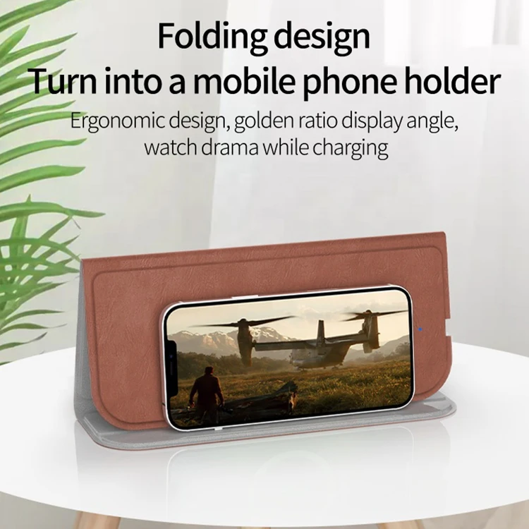 2 In 1 New Product 15w 10w 7.5w 5w 2 In 1 Fast Charging Gaming Pu Foldable Mouse Pad Wireless Charger For HUAWEI IPhone SUMSUNG
