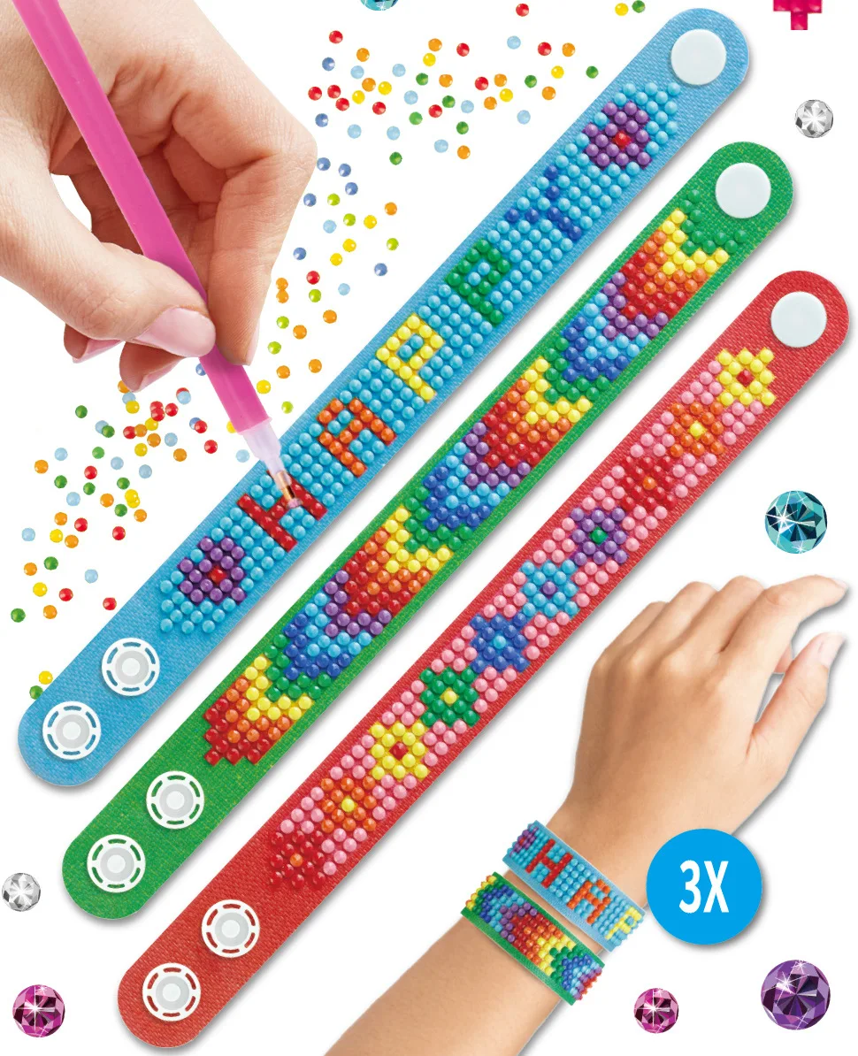2024 Hot selling Custom DIY crafts kit Diamond diy Bangles  Diamond Painting for Kids DIY Gem toy Bracelets Kit