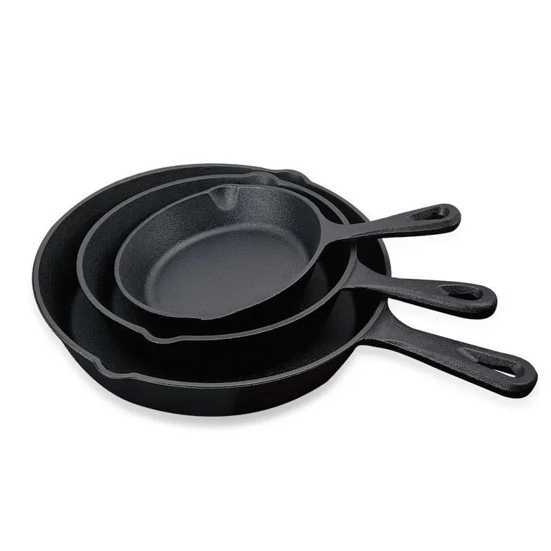 High Quality Custom Cast Iron Skillet Fry Pan Small Size Thick-Fried Non-Stick for Kitchen Use Wholesale Best Frying Pan
