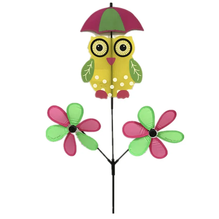 Owl  cartoon colorful windmill toy decorations