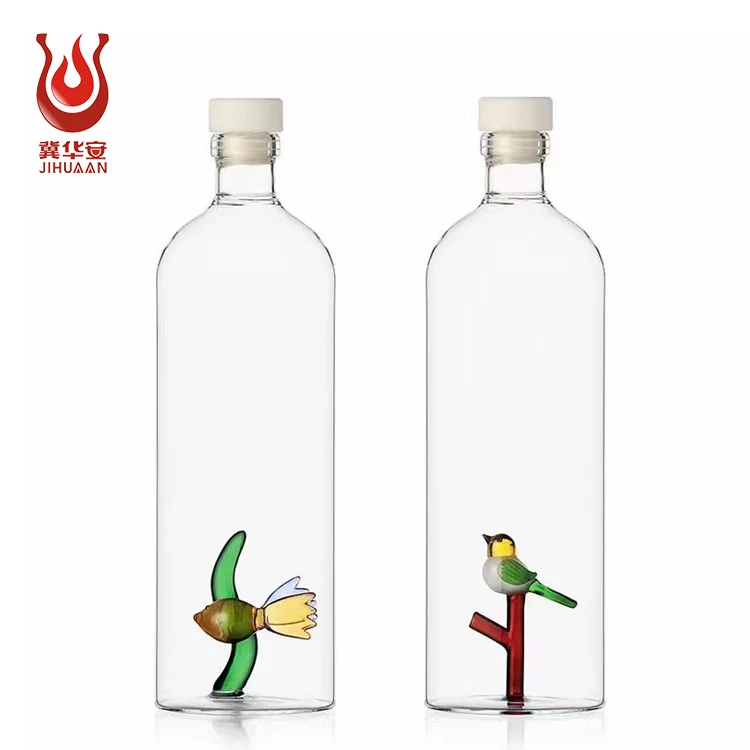 Customizable New Products 1000ml  Vodka Whisky Rum Wine glass bottle with Cork