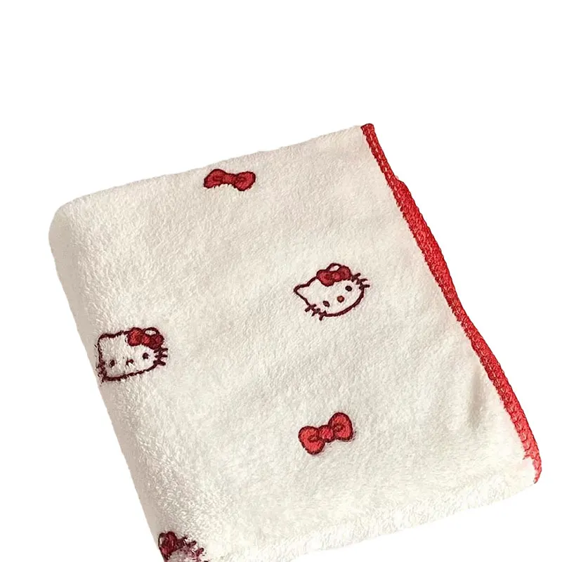 Anime KT Cat Towel Children Washcloth Cartoon Kawaii Facecloth Cute Y2K Face Towel Bathroom Accessories